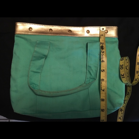 EUC Betsy Johnson XOX Teal and Leopard Tote - Picture 4 of 5